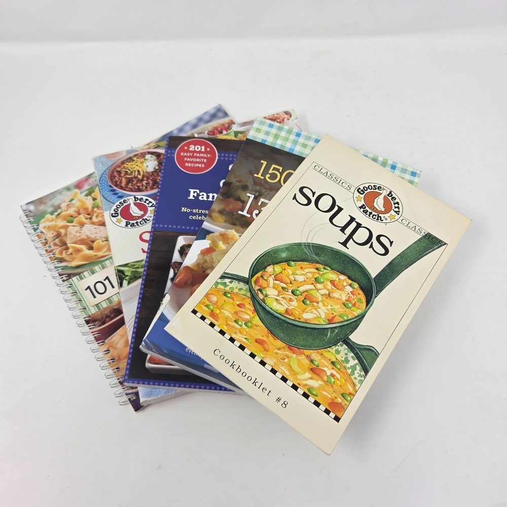 Lot of 5 Gooseberry Patch Cookbooks –Everyday Slow Cooker, Casseroles, & More